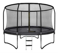 Trampolin - 244 cm - med nät och stege - upp till 50 kg - svart