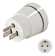 Hama Travel Adapter Plug - Adapter för effektkontakt - typ B (hane) till CEE 7/4 (hona) - vit - Förenta Staterna