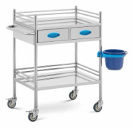 Kosmetisk behandlingsvagn för laboratorie, STÅL, 2 hyllor, 2 lådor, 72 x 43 x 86 cm, 40 kg