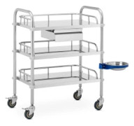 Laboratorievagn för kosmetisk behandling av stål, 3 hyllplan, 1 låda, 65 x 60 x 86,5 cm, 15 kg