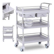 Laboratoriekosmetisk behandlingsvagn 2 lådor 3 hyllplan 70 x 64 x 99 cm