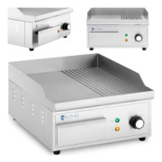 Elgrill, slät, räfflad grillplatta, 360 x 380 mm, 2000 W