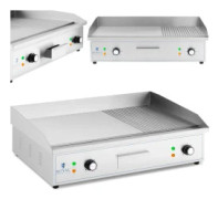 Elgrill, slät, räfflad grillplatta, 727 x 420 mm, 4400 W