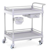 Laboratoriekosmetisk behandlingsvagn 2 hyllor 1 låda 82 x 52 x 91 cm 20 kg