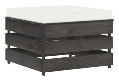 vidaXL Ottoman till modulsoffa med dyna grå impregnerat trä