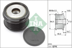 Frihjulskoppling, generator Ina 535 0308 10 - citroën, ds, opel, peugeot, toyota - OE 16 112 855 80, 16 124 588 80, 16 128 170 80