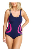 Damella Gloria Basic Chlorine Resistant Swimsuit Blå/Rosa polyester 44 Dam