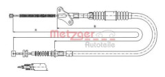 Vajer, parkeringsbroms, Vänster bak - opel frontera a, frontera a sport - OE 522427, 91152689