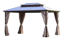 SUNSETIA Paviljong 300x400x270 cm Polykarbonattak Beige