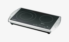 Rommelsbacher CT 3403/TC, Svart, Rostfritt stål, Countertop, Keramisk, Glass-keramisk, 2 zone(s), 1200 W