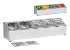 Utställningsställ för cateringcontainrar 5 x GN1/6 + 5 x Containers