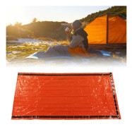 1 st Orange Nödsituationssovpåse 210x90cm, Termisk Isolering PE Aluminiumfolie Camping Överlevnadspåse med Förvaring