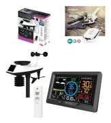 Väderstation - PRO - WiFi-färg - Anemometer - Regnmätare - Flerspråkig display