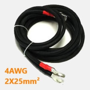 Batteri-konverteringskabel - HD4K - 4AWG - 1,80 m - Svart och röd - 10 mm kontakter