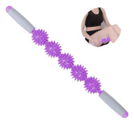 Fasciarulle mot celluliter, muskelrulle, fettreducerare, lila, fem bollar