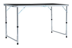 vidaXL Hopfällbart campingbord grå aluminium 120x60 cm