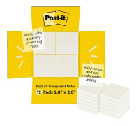 Klisterlappar Post-it 600-TRSPT-SIOC 73 x 73 mm Transparent (12 antal)