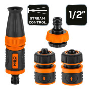 1/2" set med rak sprinkler, kopplingar och krankoppling