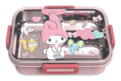 Tryckt integrerad lunchlåda kawaii lunchlåda med 4-punktslås för mat, snacks och frukt color 3