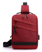 Sling Bag kompatibel Dam & Herr Crossbody Ryggsäck Med USB-kabel Bröstväska Daypack Crossbody kompatibel Rese Sport Vandring