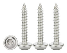 50 stycken självborrande plåtskruvar M3x20mm, Torx självborrande skruv med bricka rostfritt stål A2 V2A platt kupolhuvud träskruvar hög hårdhet