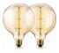 Set med G125 King Size Globe Vintage Edison, 40W E27 Gammaldags - Industriell - Dimbar - Dekorativa Glödlampor, 2-pack