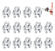 Set med 14 rostfria stållinjeklämmor, 4 mm stållinjeklämma, 4 mm rostfri stållinjeklämma