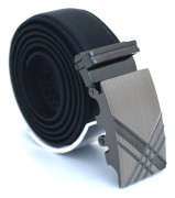 Läderbälte stripe svart 974