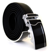 Läderbälte stripe svart 986