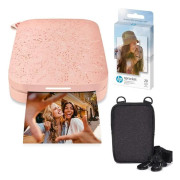 HP Sprocket Bärbar Skrivare för Sofortbilder 2x3 Tum Rosa Paket med Papper Zink