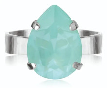 Caroline Svedbom - Mini Drop Ring Rhodium Soft Mint