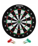 Dubbelsidig darttavla MASTER 37 cm + 6 pilar