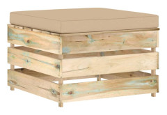 vidaXL Ottoman till modulsoffa med dyna tryckimpregnerat trä