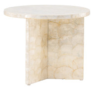 VIND COLLECTION Smögen soffbord, runt - beige capiz (Ø40)
