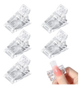 5 st klara nagelklämmor, polyimid för snabb gelbyggning, nageltippsklämmor plast fingerförlängningar UV LED-byggare för DIY manikyrkonst.