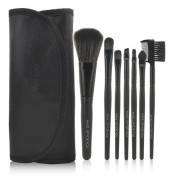 7st sminkborstar, professionellt make up set med fodral Svart