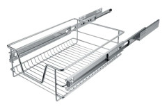 tectake Trådkorg med skena 4st - 40 cm grå
