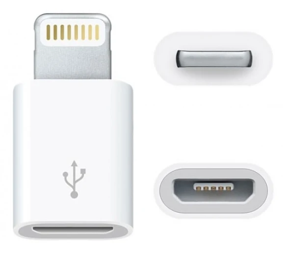 Micro-USB till Lightning Adapter - Vit Vit