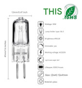 G5.3 Tjock Fot 12V/220V 35W (Lång Livslängd) - Varmvit - 20 st