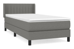 Ramsäng med pocketresårmadrass - Hållbar och justerbar | Färg: Mörkgrå | Storlek: 90x190 cm