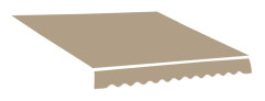 Rootz Awising Replacement - Awising Cover - Canopy Fabric - UV Resistant - Brown- 3,82m x 2,4 m