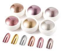 Roséguld Krom Nagelpulver - 【NO.1 Super Metallisk Spegeleffekt】