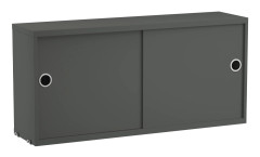 String - Skåp med skjutdörrar 78x20cm mörkgrå - Hyllor & Hyllsystem - Grå - MDF