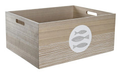 Dekorationslåda DKD Home Decor Naturell Trä MDF Spiraler Medelhavs 50 x 40 x 22,5 cm
