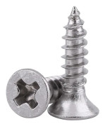200-pack SS304 Självgängande skruvar i rostfritt stål med M3 platt skalle, 6 mm till 30 mm, 1,00V（PA）