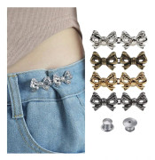 Midjejusterare för byxor, justerbara jeansknappar, avtagbar jeansknapp, ingen sömnad krävs, mindre 4-pack jeansknappar