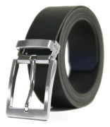 Black Leather Belt XXL Black Black 140 CM (midjemått)