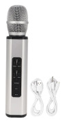 K6 Trådlös Bluetooth Mikrofon Portabel Handhållen Mikrofon Högtalare Maskin för PC Smartphones Silver