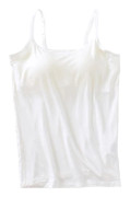 Damtank med inbyggd BH Justerbara Spaghetti Rem Tank Top för kvinnor Formell Daglig Fest Bal White White M