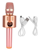 Bluetooth Mikrofon Trådlös Karaoke Maskin Handhållen Portabel Karaoke Mikrofon Högtalare Roséguld